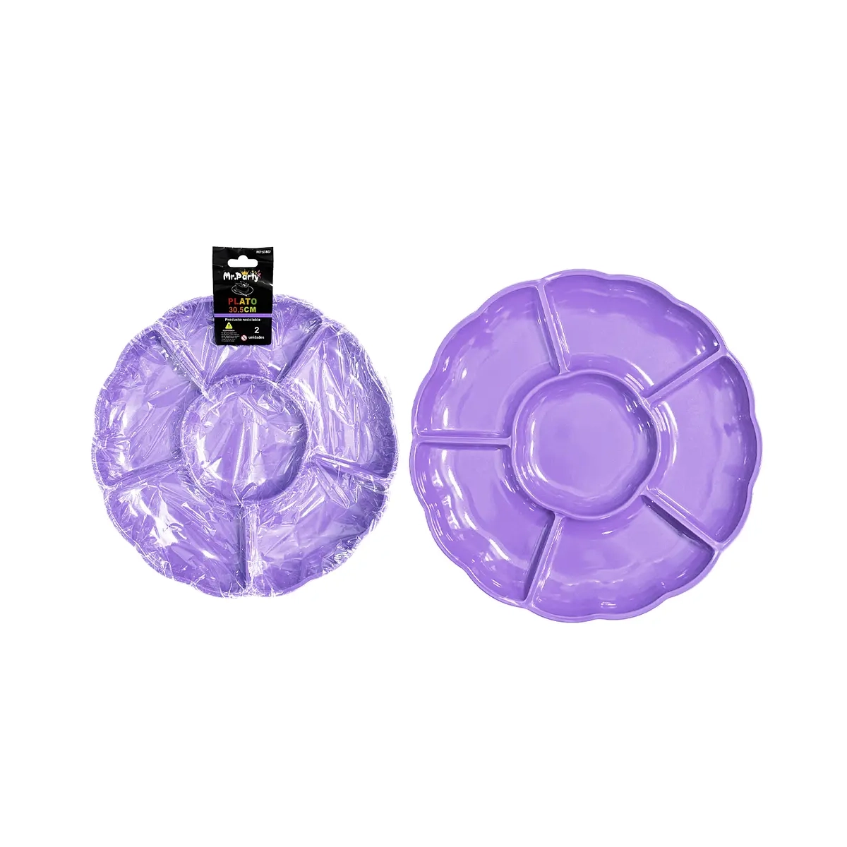 ban-lila Bandeja plástica con division 30.5cm 2pcs - Imagen 1