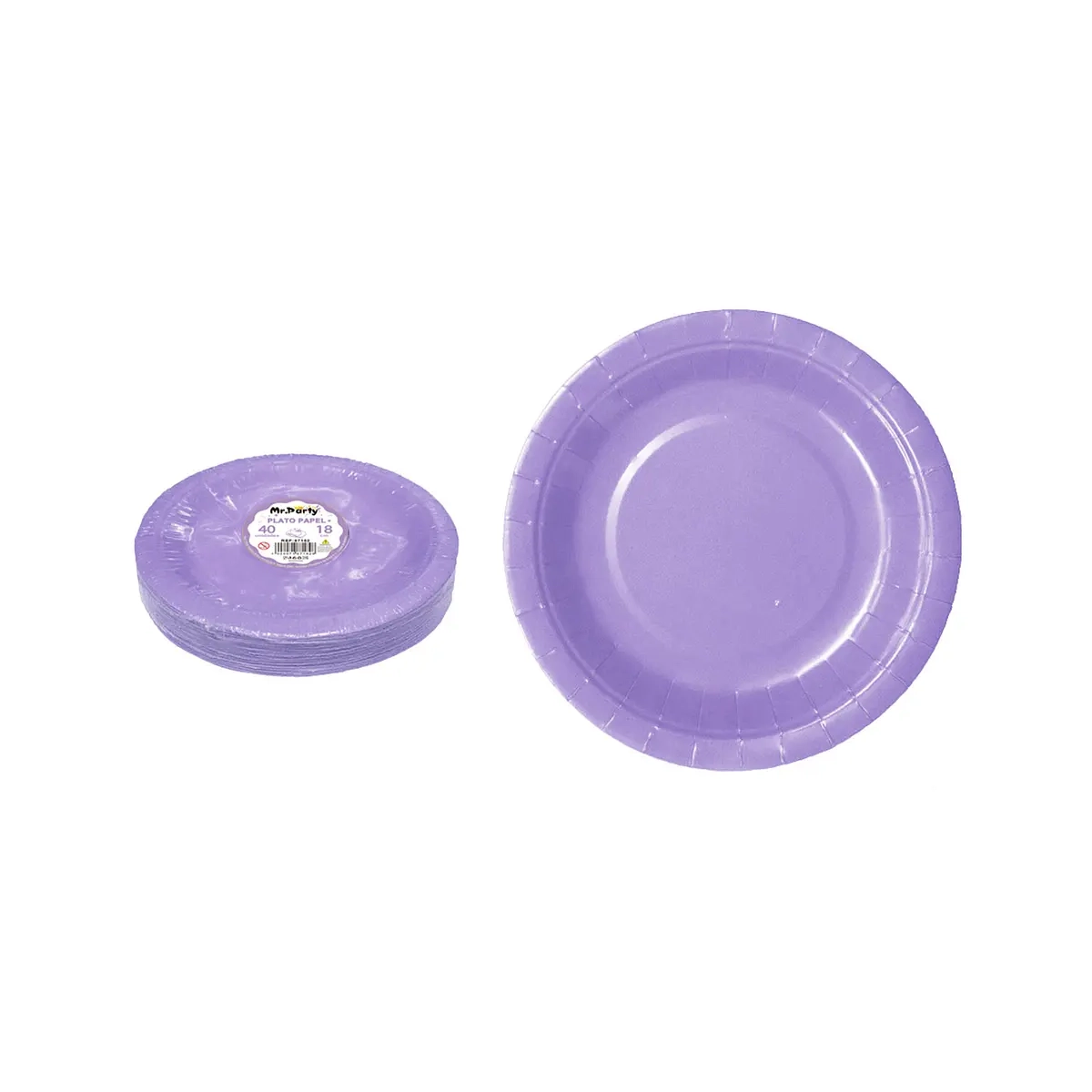 pl-papel-lila Platos de papel 17cm 40pcs - Imagen 1